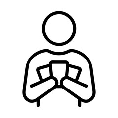 icon man with cards in hands on white background vector
Vector line icon board games