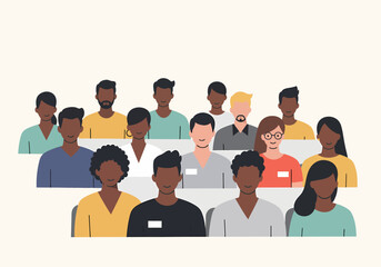 Diverse Group of People Attending Conference or Seminar