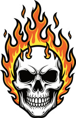 skull in flames
