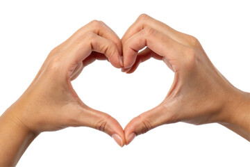 Human Hands Forming Heart Shape Gesture Symbolizing Love and Connection on Transparent Background