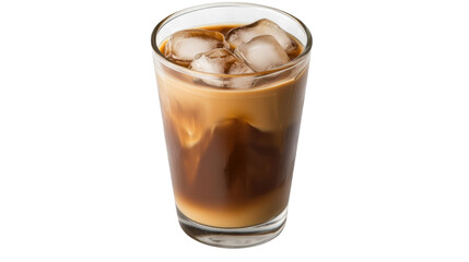Refreshing Glass of Chilled Cola with Ice Cubes and Fizzy Bubbles, Perfect for Summer Beverage Concepts, Isolated on White Background
