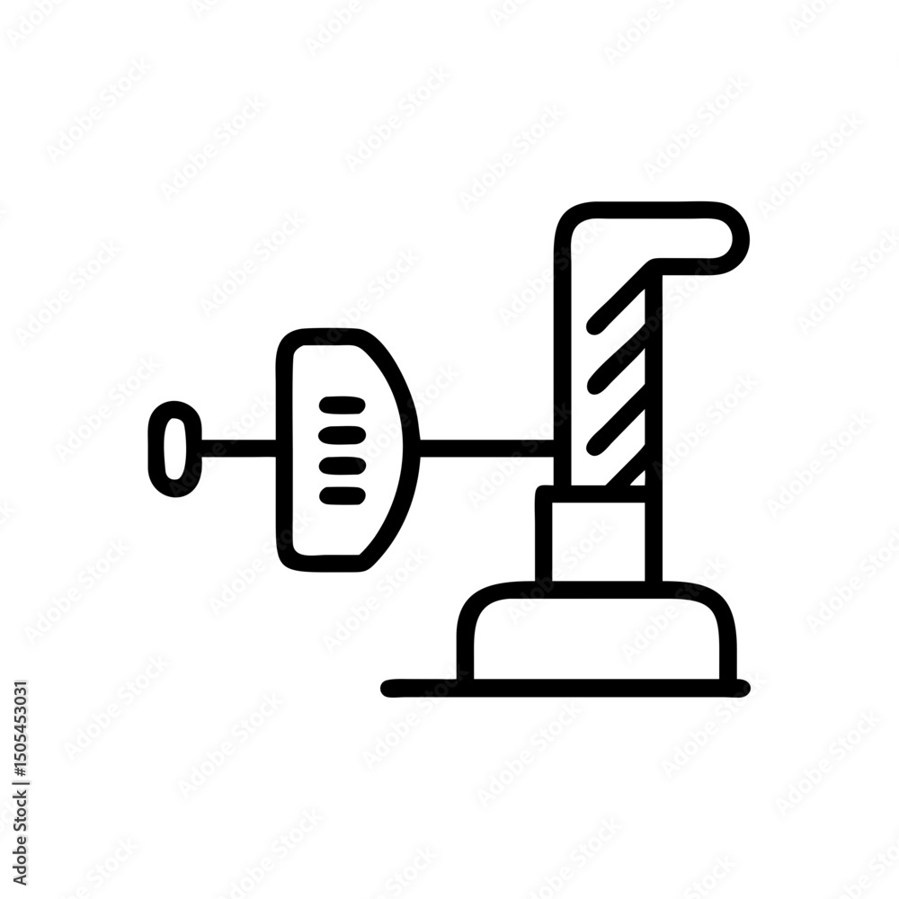 Aufkleber tire balancing machine in simple vector linear icon design