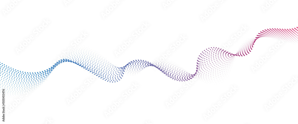 Aufkleber Flowing Dot Wave halftone gradient pattern on transparent background	
