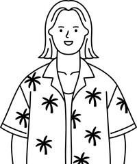 하와이안셔츠 여 흑백