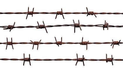 Rusty Barbed Wire Fence Texture.