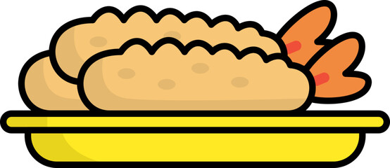 Tempura on a yellow plate