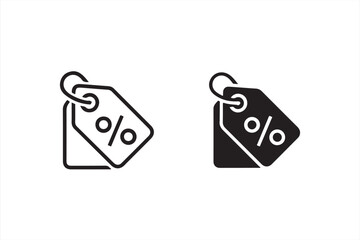 Set of Price Tag Icons with Percentages for Sales Promotions and Offers