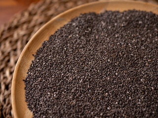 Organic natural chia seeds health benefits superfood.
