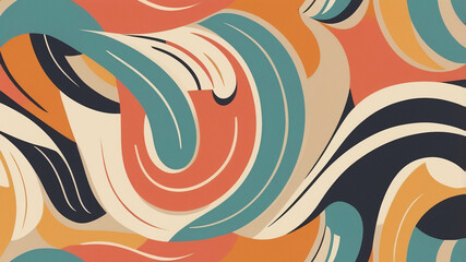Fototapeta premium Abstract Swirls Modern Artistic Seamless Pattern Design