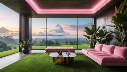 Serene Sunset View from Modern Home