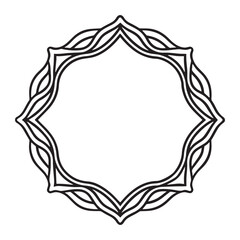 Intricate Ornate Geometric Vector in Black and White