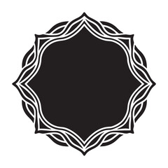 Intricate Gothic Geometric Frame Vector in Black and White
