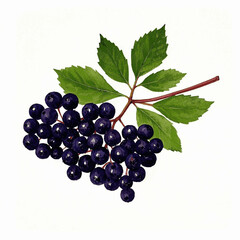 Soft Strokes of Elderberry herb elderberry isolated watercolor vector illustration svg