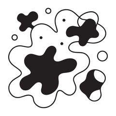 Surreal Abstract Black and White Organic Shapes