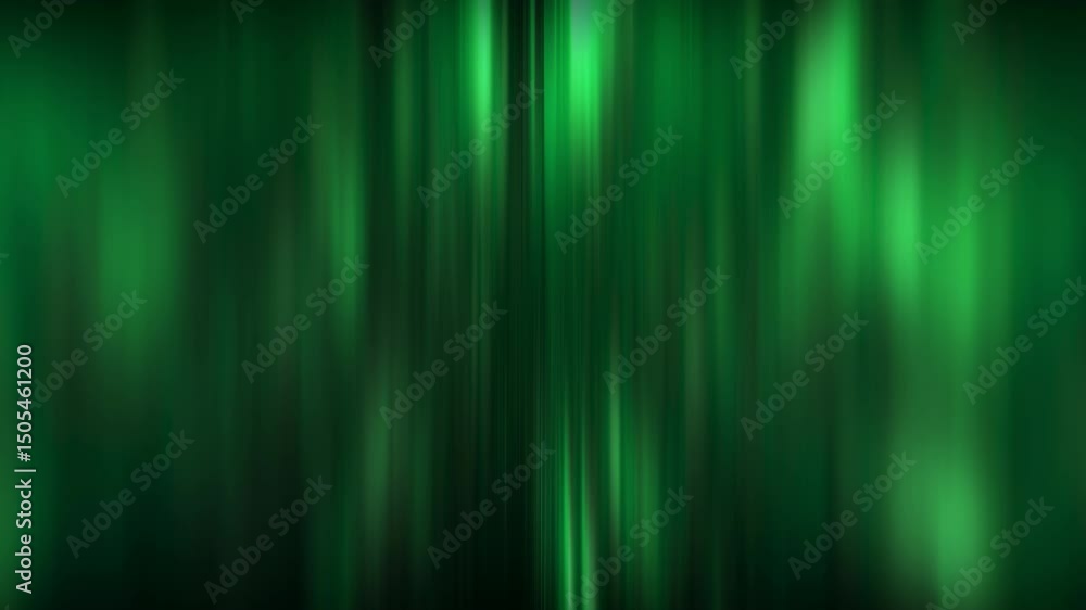 Wall mural abstract modern green background animation with blurred glowing lightstreaks. 4k seamless loop