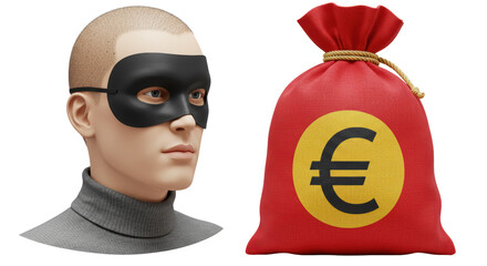Isolated Thief with Money Bag