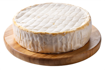 Round brie or camambert cheese isolated on a transparent background