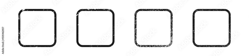 Poster set of grunge borders in rounded square form