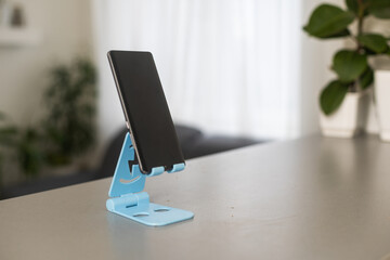 Smartphone holder. Blank mobile accessory for montage or your design.