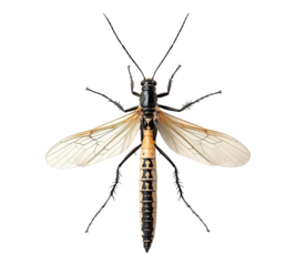 A large insect with black and orange wings