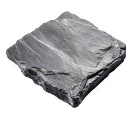 A grey rock with a white border