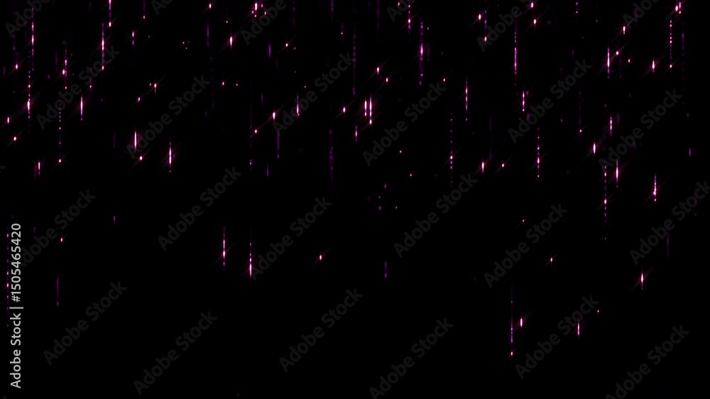 Poster loop falling flicker flashing glitter pink rain star particles animation abstract backgroundov for s