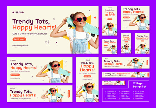 Kids Fashion Web Banner Template for Trendy Online Promotions