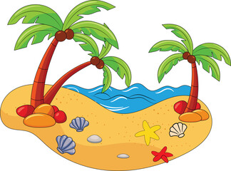 Sunny seaside view with gentle waves and peaceful shore
