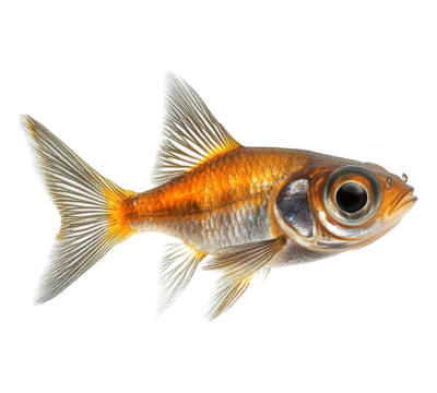 A fish with big eyes and a long tail