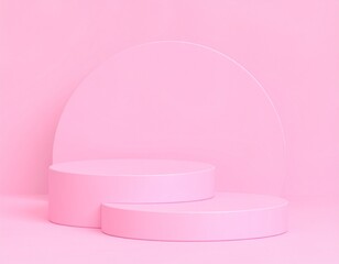 Abstract mock up pastel color Scene, pink geometric shape podium background,3d rende