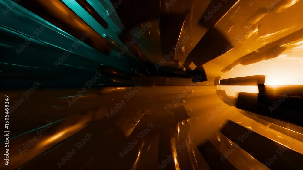 Canvas Prints abstract futuristic space tunnel, 3d technology animation, seamless vj loop, 4k animated background 