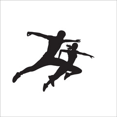 Fototapeta premium silhouette of a man jumping