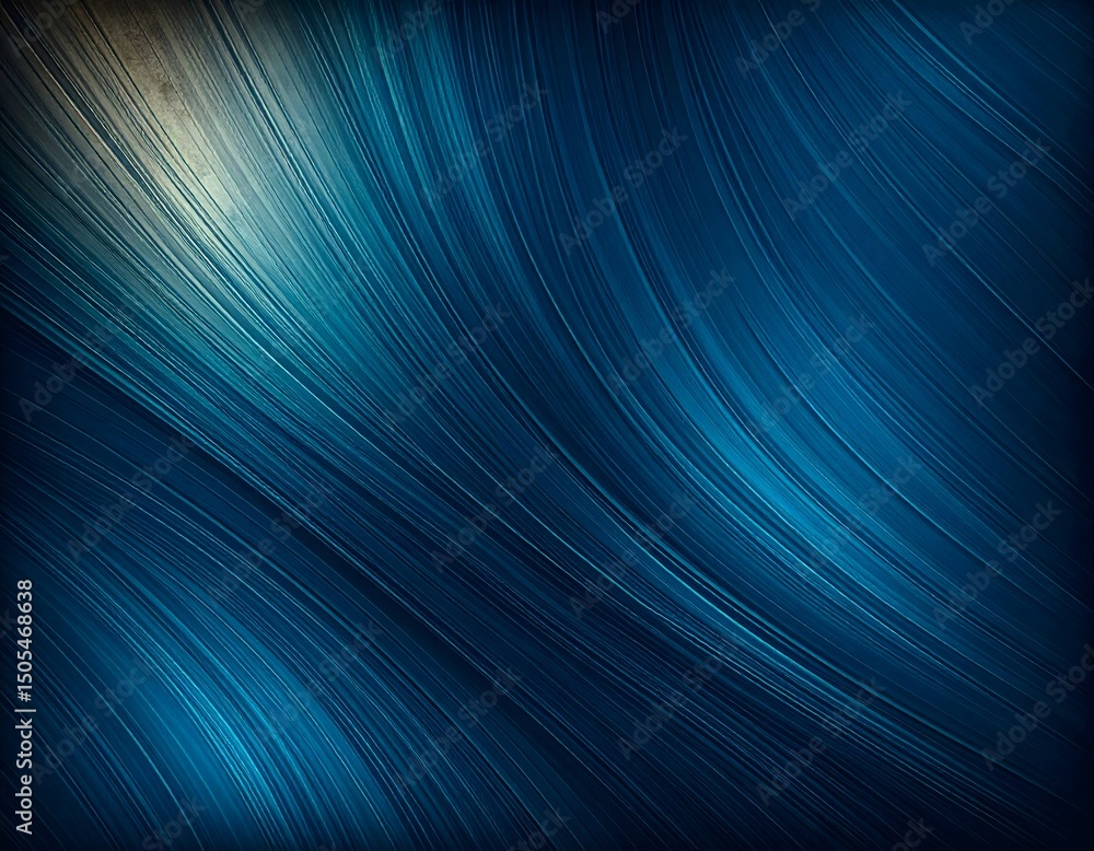 Poster abstract blue waves with smooth flowing lines and textures