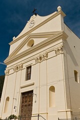 Church of Maria Santissima Addolorata in Santa Maria Salina village on Salina island. Aeolian (Lipari) islands. Italy. Europe.