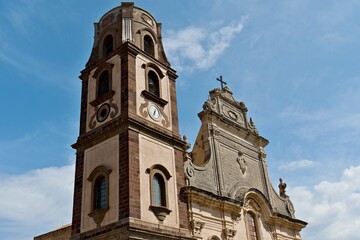 Cathedral of San Bartolomeo in Lipari town, Lipari island. Aeolian (Lipari) islands. Italy. Europe.