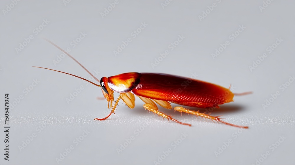 Poster close-up of a cockroach exhibiting vibrant colors and detailed features. this image captures the uni
