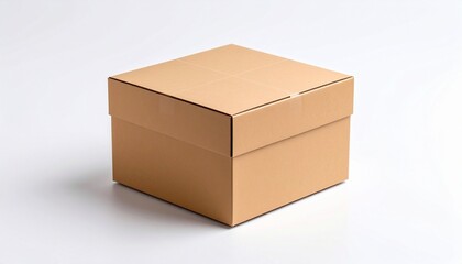 Brown Paper box Cardboard box isolated on white background