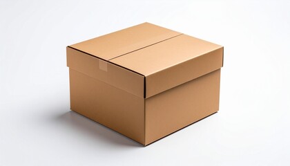 Brown Paper box Cardboard box isolated on white background
