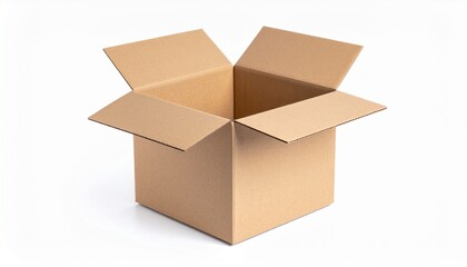 opened cardboard box isolated on a white background