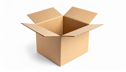 opened cardboard box isolated on a white background