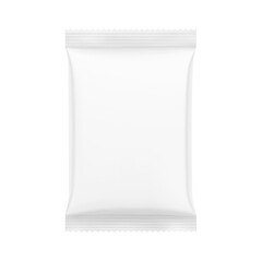 Blank realistic pillow bag mockup. Front view. Vector illustration isolated on white background. Perfect to create your final pack shot. EPS10.	