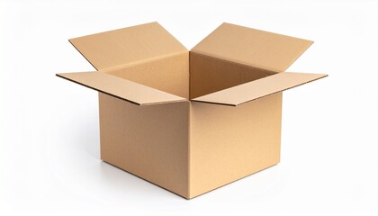 opened cardboard box isolated on a white background