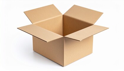 opened cardboard box isolated on a white background