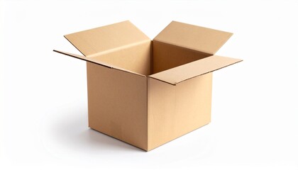 opened cardboard box isolated on a white background