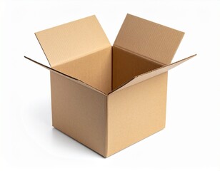 opened cardboard box isolated on a white background
