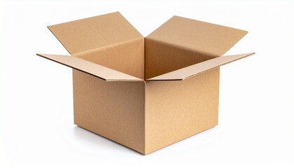 opened cardboard box isolated on a white background
