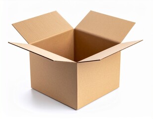 opened cardboard box isolated on a white background