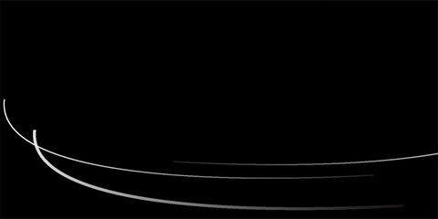 Fototapeta premium Elegant black background with smooth curved silver lines, modern and minimal design concept, ideal for presentations, banners, or digital backdrops.