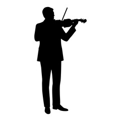 Fototapeta premium Violinist playing Silhouette illustration