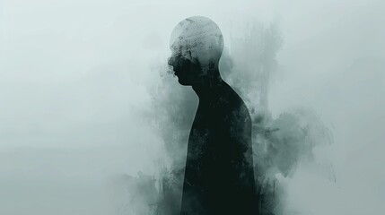 Obraz premium A symbolic image showing numb expression under emotional overload